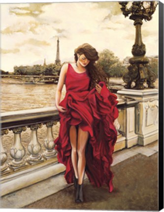 Framed Woman in Paris Print