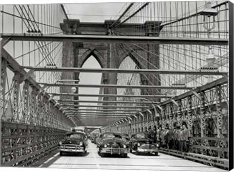 Framed Brooklyn Bridge, 1951 Print