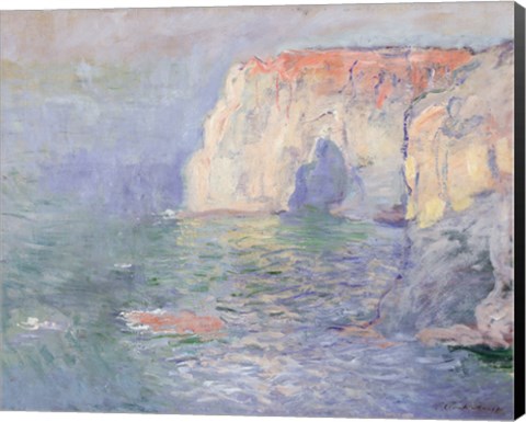 Framed Etretat: Le Manneport, reflections on the water, 1885 Print