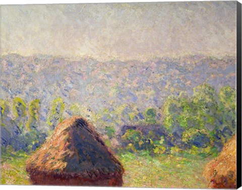 Framed Haystacks or, The End of the Summer, at Giverny, 1891 Print