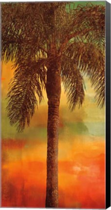 Framed Sunset Palms I Print