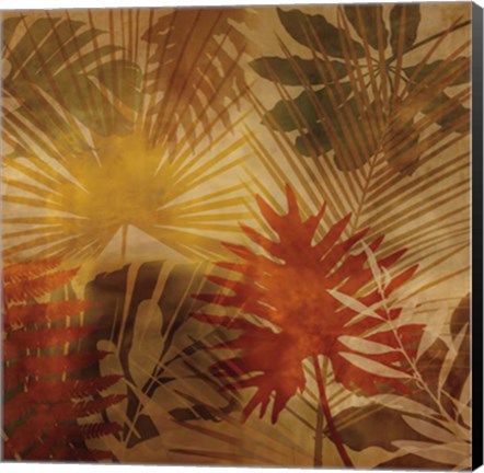 Framed Sunlit Palms I Print