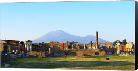 Framed View of Vesuvius Over the Ruins of Popmeii Print