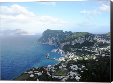 Framed Aerial view of Capri Harbour Print