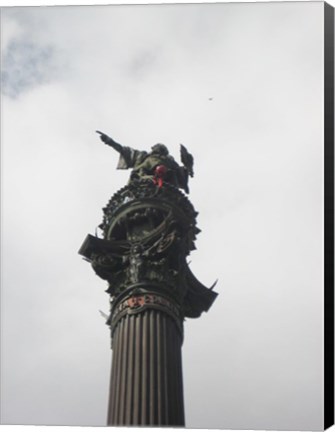 Framed Barcelona- Top of Columbus Monument Print