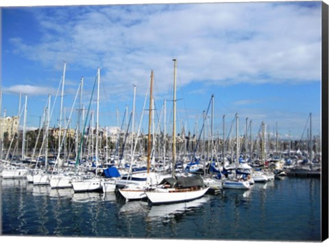 Framed Barcelona Harbour Print