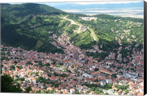 Framed Brasov Seen from Tampa Hill Print