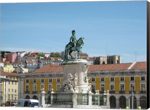 Framed Lisbon King Jose Equestrian Statue Print