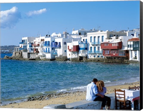 Framed Little Venice, Mykonos, Cyclades Islands, Greece Print