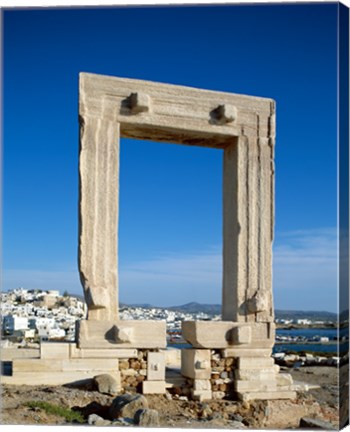 Framed Portara Gateway, Temple of Apollo, Naxos, Cyclades Islands, Greece Print