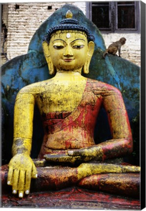 Framed Statue of Buddha, Kathmandu, Nepal Print