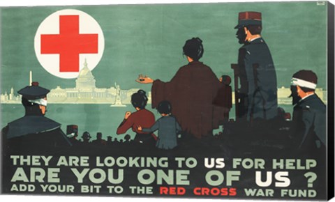 Framed Red Cross War Fund Print