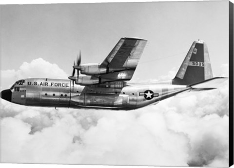 Framed Military airplane in flight Print