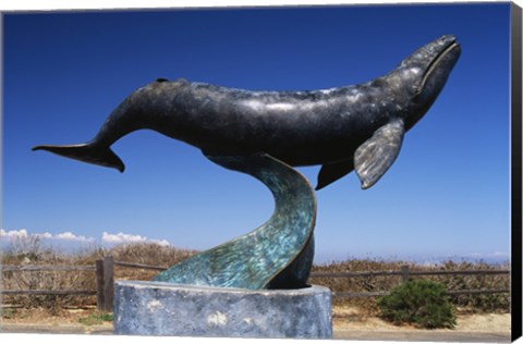 Framed Gray Whale Statue Cabrillo National Monument California USA Print