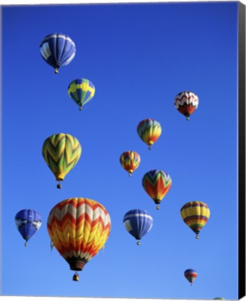 Framed Hot air balloons rising, Albuquerque International Balloon Fiesta Print