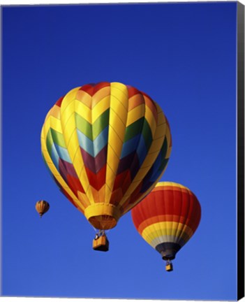 Framed Three Rainbow Hot Air Balloons Print