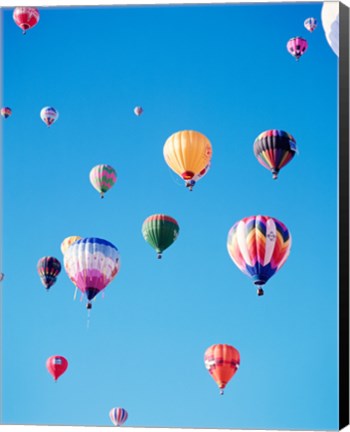 Framed Bunch of Hot Air Balloons in the Blue Sky Print