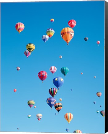 Framed Tons of Hot Air Balloons Flying Print