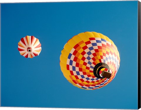 Framed View of Hot Air Balloons from Below Print