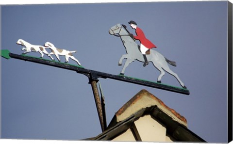 Framed Horse and Rider Weathervane Print