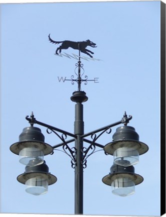 Framed Street Light Detail with Weathervane Print