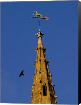 Framed Weathervane on Hanslope Church Print