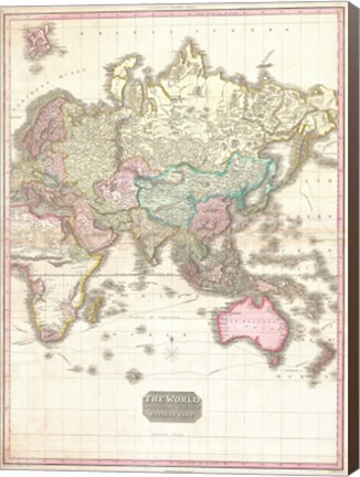 Framed 1818 Pinkerton Map of the Eastern Hemisphere Print