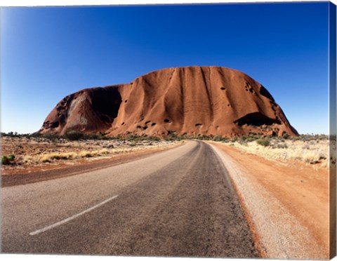 Framed Road passing through a landscape, Ayers Rock, Uluru-Kata Tjuta National Park, Australia Print