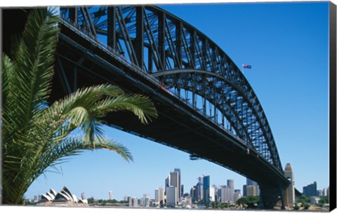 Framed Low angle view of a bridge, Sydney Harbor Bridge, Sydney, New South Wales, Australia Print