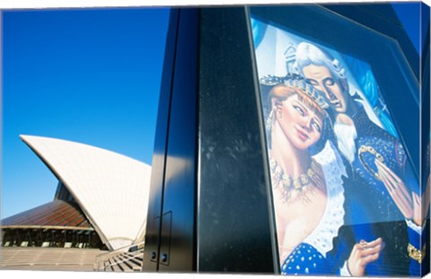 Framed Poster in front of an opera house, Sydney Opera House, Sydney, Australia Print