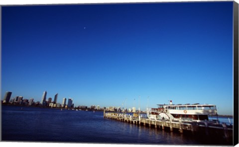 Framed Ferry docked in a harbor, Perth, Australia Print