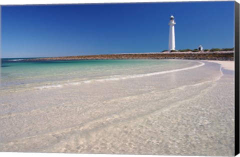 Framed Lighthouse on the coast, Point Lowly Lighthouse, Whyalla, Australia Print