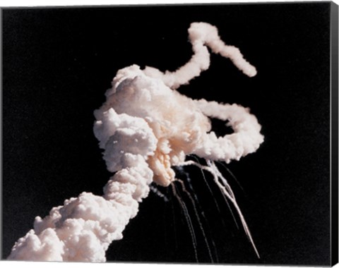 Framed Challenger Explosion Print