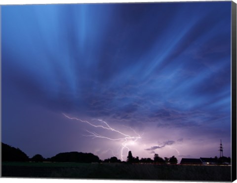 Framed Lightning strike Germany Print