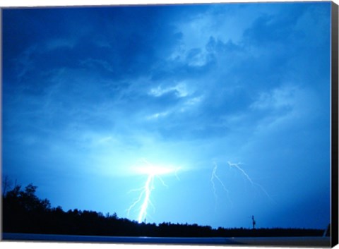 Framed Lightning Over Edson Print