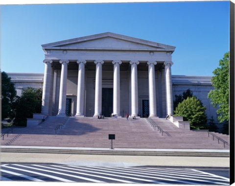 Framed Facade of the National Gallery of Art Front Steps, Washington, D.C., USA Print