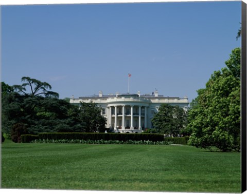 Framed Lawn at the White House, Washington, D.C., USA Print