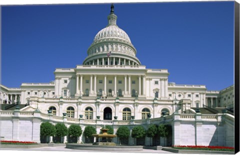 Framed Low angle view of a government building, Capitol Building, Washington DC, USA Print