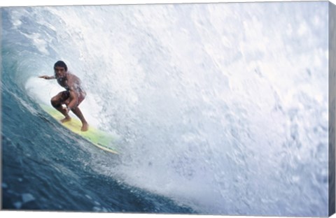 Framed Surfing - In the Curl Print