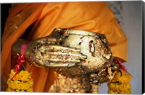 Framed Buddha Hands, Phra Pathom Chedi, Nakhon Pathom, Thailand Print