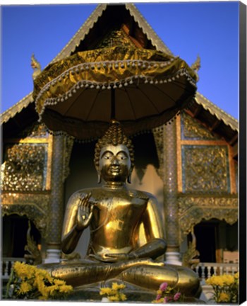 Framed Statue of Buddha, Wat Phra Sing, Chiang Mai Province, Thailand Print