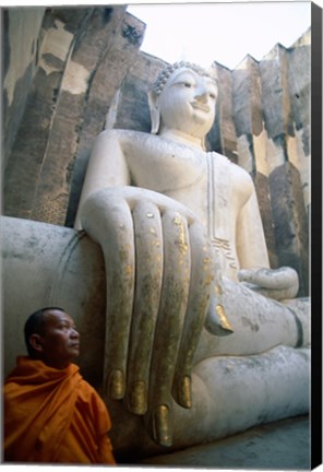 Framed Close-up of the Seated Buddha, Wat Si Chum, Sukhothai, Thailand Print