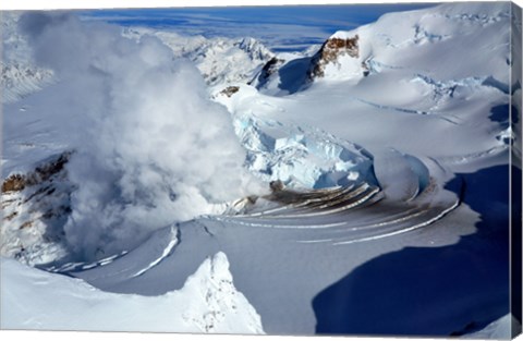 Framed Fumarole on Mount Redoubt, Alaska, USA Print