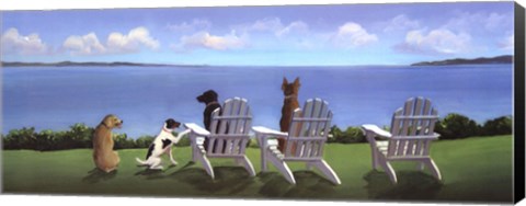 Framed Pups with a View Print