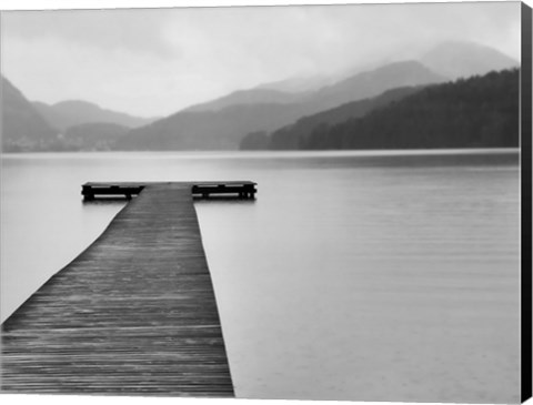 Framed Solitude at the Pier Print