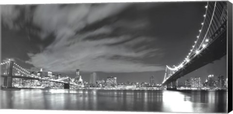 Framed Brooklyn and Manhattan Bridge at Night II Print