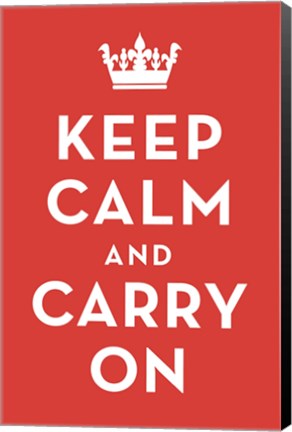 Framed Keep Calm and Carry On (Red) Print