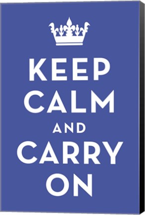 Framed Keep Calm and Carry On (Light Blue) Print