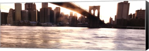 Framed Manhattan and the Brooklyn Bridge Print