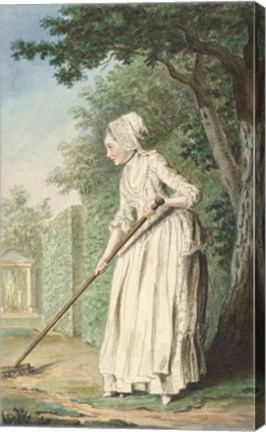 Framed Duchess of Chaulnes as a Gardener in an Allee Print